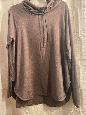 Athleta Uptempo Hoodie in Heathered Chocolate Brown